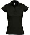 11376 Ladies Prescott SOL'S Ladies Prescott Cotton Jersey Polo Shirt Deep Black colour image